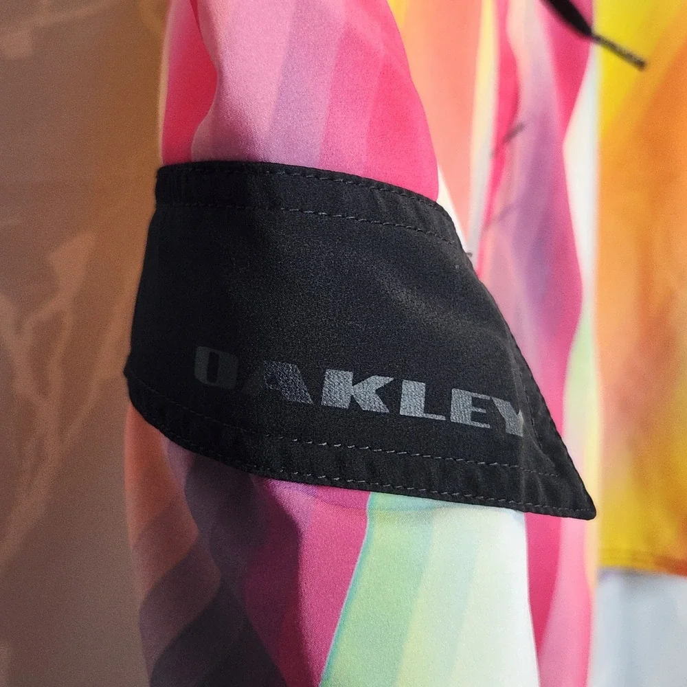 Oakley Board Shorts Mens 34 Rainbow Multi-Color Tie Front Side Pocket Swim Trunk